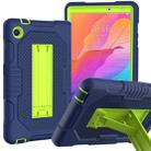 For Huawei MatePad T8 8.0(2020) Contrast Color Robot Shockproof Silicone + PC Protective Case with Holder(Navy Blue Yellow Green) - 1