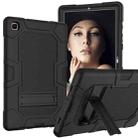 For Samsung Galaxy Tab A7 10.4 (2020) T500 / T505 Contrast Color Robot Shockproof Silicone + PC Protective Case with Holder(Black) - 1