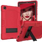 For Samsung Galaxy Tab A7 10.4 (2020) T500 / T505 Contrast Color Robot Shockproof Silicone + PC Protective Case with Holder(Red Black) - 1