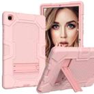 For Samsung Galaxy Tab A7 10.4 (2020) T500 / T505 Contrast Color Robot Shockproof Silicone + PC Protective Case with Holder(Rose Gold) - 1