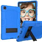 For Samsung Galaxy Tab A7 10.4 (2020) T500 / T505 Contrast Color Robot Shockproof Silicone + PC Protective Case with Holder(Dark Blue Black) - 1