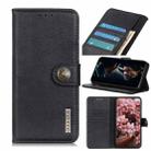 For Motorola Moto E7 KHAZNEH Cowhide Texture Horizontal Flip Leather Case with Holder & Card Slots & Wallet(Black) - 1