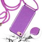 Glitter Powder Shockproof TPU Protective Case with Lanyard For iPhone 6(Purple) - 3