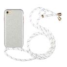 Glitter Powder Shockproof TPU Protective Case with Lanyard For iPhone 6(Silver) - 1