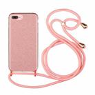 Glitter Powder Shockproof TPU Protective Case with Lanyard For iPhone 6 Plus(Pink) - 1
