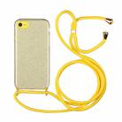 For iPhone SE 2022 / SE 2020 / 8 / 7 Glitter Powder Shockproof TPU Protective Case with Lanyard(Yellow) - 1