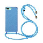 Glitter Powder Shockproof TPU Protective Case with Lanyard For iPhone 8 Plus / 7 Plus(Blue) - 1