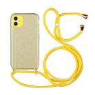 For iPhone 11 Glitter Powder Shockproof TPU Protective Case with Lanyard (Yellow) - 1