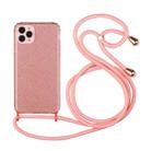 For iPhone 11 Pro Glitter Powder Shockproof TPU Protective Case with Lanyard (Pink) - 1