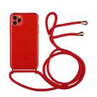 For iPhone 11 Pro Glitter Powder Shockproof TPU Protective Case with Lanyard (Red) - 1