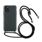 For iPhone 11 Pro Max Glitter Powder Shockproof TPU Protective Case with Lanyard (Black) - 1