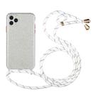 For iPhone 11 Pro Max Glitter Powder Shockproof TPU Protective Case with Lanyard (Silver) - 1