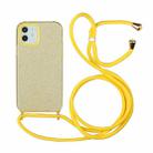 For iPhone 12 mini Glitter Powder Shockproof TPU Protective Case with Lanyard (Yellow) - 1