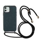 For iPhone 12 / 12 Pro Glitter Powder Shockproof TPU Protective Case with Lanyard(Black) - 1