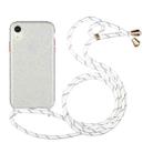 For iPhone XR Glitter Powder Shockproof TPU Protective Case with Lanyard(Silver) - 1