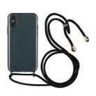 For iPhone XS Max Glitter Powder Shockproof TPU Protective Case with Lanyard(Black) - 1