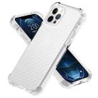 For iPhone 12 / 12 Pro Carbon Fiber Acrylic Protective Case(White) - 1