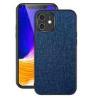 For iPhone 12 mini Shockproof Cloth Texture PC + TPU Magsafe Case (Dark Blue) - 1