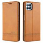 For OPPO A72 5G AZNS Magnetic Calf Texture Horizontal Flip Leather Case with Card Slots & Holder & Wallet(Light Brown) - 1