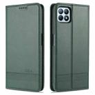 For OPPO A72 5G AZNS Magnetic Calf Texture Horizontal Flip Leather Case with Card Slots & Holder & Wallet(Dark Green) - 1