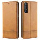 For OPPO Reno3 Pro AZNS Magnetic Calf Texture Horizontal Flip Leather Case with Card Slots & Holder & Wallet(Light Brown) - 1