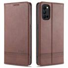 For OPPO Reno4 / Reno4 Pro AZNS Magnetic Calf Texture Horizontal Flip Leather Case with Card Slots & Holder & Wallet(Dark Brown) - 1