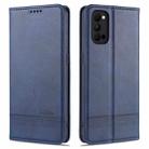 For OPPO Reno4 / Reno4 Pro AZNS Magnetic Calf Texture Horizontal Flip Leather Case with Card Slots & Holder & Wallet(Dark Blue) - 1