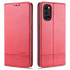 For OPPO Reno4 / Reno4 Pro AZNS Magnetic Calf Texture Horizontal Flip Leather Case with Card Slots & Holder & Wallet(Red) - 1