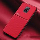 For Xiaomi Redmi 10X 5G Classic Tilt Strip Grain Magnetic Shockproof PC + TPU Case(Red) - 1