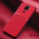 For Xiaomi Redmi 10X 4G Classic Tilt Strip Grain Magnetic Shockproof PC + TPU Case(Red) - 1