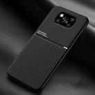 For Xiaomi Poco X3 NFC Classic Tilt Strip Grain Magnetic Shockproof PC + TPU Case(Black) - 1