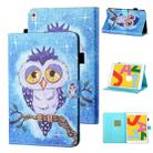 Coloured Drawing Stitching Horizontal Flip Leather Case with Holder & Card Slot & Sleep / Wake-up Function For iPad 10.2 2021 / 2020 / 2019 / Air (2019)(Blue Owl) - 1