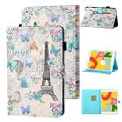 Coloured Drawing Stitching Horizontal Flip Leather Case with Holder & Card Slot & Sleep / Wake-up Function For iPad 10.2 2021 / 2020 / 2019 / Air (2019)(Tower and Butterflies) - 1