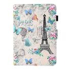 Coloured Drawing Stitching Horizontal Flip Leather Case with Holder & Card Slot & Sleep / Wake-up Function For iPad 10.2 2021 / 2020 / 2019 / Air (2019)(Tower and Butterflies) - 2