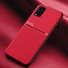 For vivo S7 Classic Tilt Strip Grain Magnetic Shockproof PC + TPU Case(Red) - 1