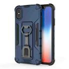 For iPhone X / XS Peacock Style PC + TPU Protective Case with Bottle Opener(Dark Blue) - 1