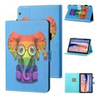 For Huawei MediaPad T5 10.1 Coloured Drawing Stitching Horizontal Flip Leather Case with Holder & Card Slot(Colorful Elephant) - 1