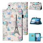 For Lenovo Tab M10 X605F / X505F Coloured Drawing Stitching Horizontal Flip Leather Case with Holder & Card Slot(Tower and Butterflies) - 1