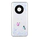 For Huawei Mate 40 Coloured Drawing Pattern Transparent TPU Protective Case(Flower Butterfly) - 1