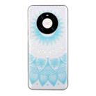 For Huawei Mate 40 Coloured Drawing Pattern Transparent TPU Protective Case(Blue Flower) - 1