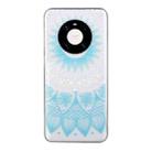 For Huawei Mate 40 Pro Coloured Drawing Pattern Transparent TPU Protective Case(Blue Flower) - 1