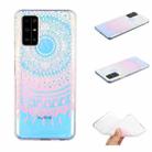 For Xiaomi Mi 10T Coloured Drawing Pattern Transparent TPU Protective Case(Pink Flower) - 1