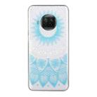 For Xiaomi Mi 10T Lite Coloured Drawing Pattern Transparent TPU Protective Case(Blue Flower) - 1