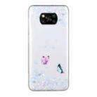 For Xiaomi Poco X3 Coloured Drawing Pattern Transparent TPU Protective Case(Flower Butterfly) - 1