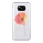 For Xiaomi Poco X3 Coloured Drawing Pattern Transparent TPU Protective Case(Flower) - 1