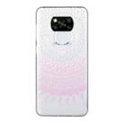 For Xiaomi Poco X3 Coloured Drawing Pattern Transparent TPU Protective Case(Pink Flower) - 1