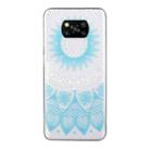 For Xiaomi Poco X3 Coloured Drawing Pattern Transparent TPU Protective Case(Blue Flower) - 1