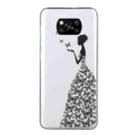 For Xiaomi Poco X3 Coloured Drawing Pattern Transparent TPU Protective Case(Butterfly Girl) - 1