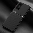 For Huawei P40 Classic Tilt Strip Grain Magnetic Shockproof PC + TPU Case(Black) - 1