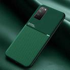 For Huawei Honor X10 5G Classic Tilt Strip Grain Magnetic Shockproof PC + TPU Case(Dark Green) - 1